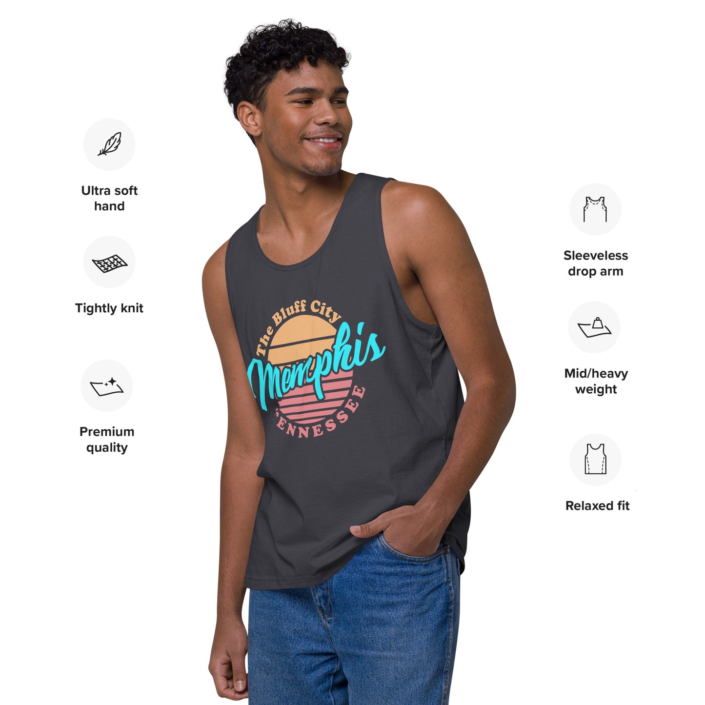 The Bluff City Memphis Tennessee Summer Men’s premium tank top