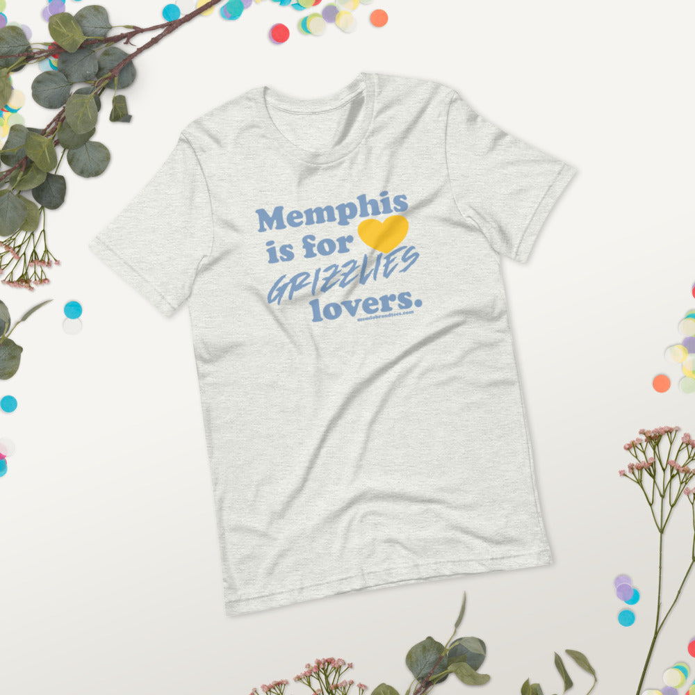 Memphis is for Grizzlies lovers. (gold heart) Short-sleeve unisex t-shirt