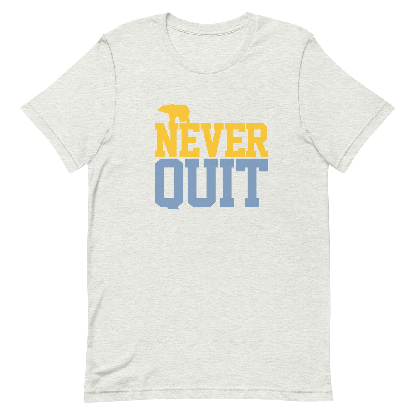 Never Quit Gold & Blue Unisex t-shirt