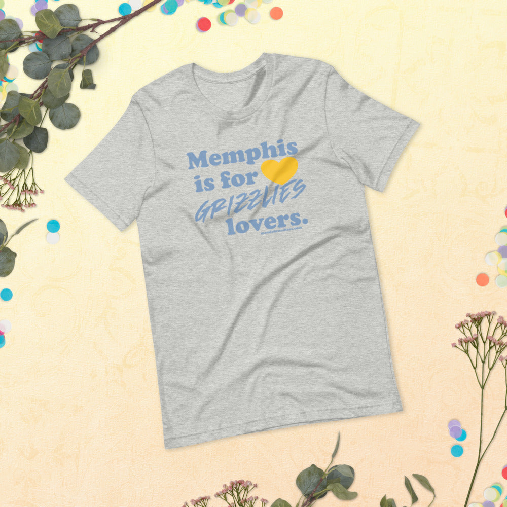 Memphis is for Grizzlies lovers. (gold heart) Short-sleeve unisex t-shirt