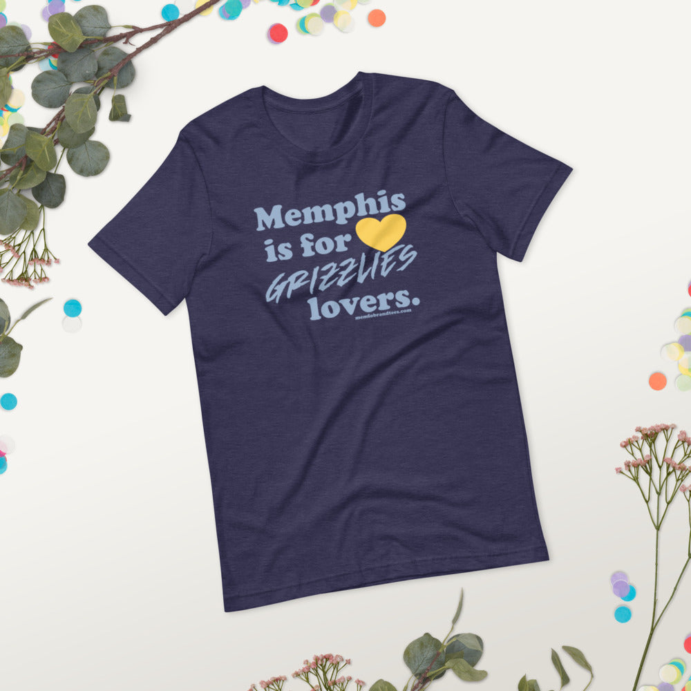 Memphis is for Grizzlies lovers. (gold heart) Short-sleeve unisex t-shirt