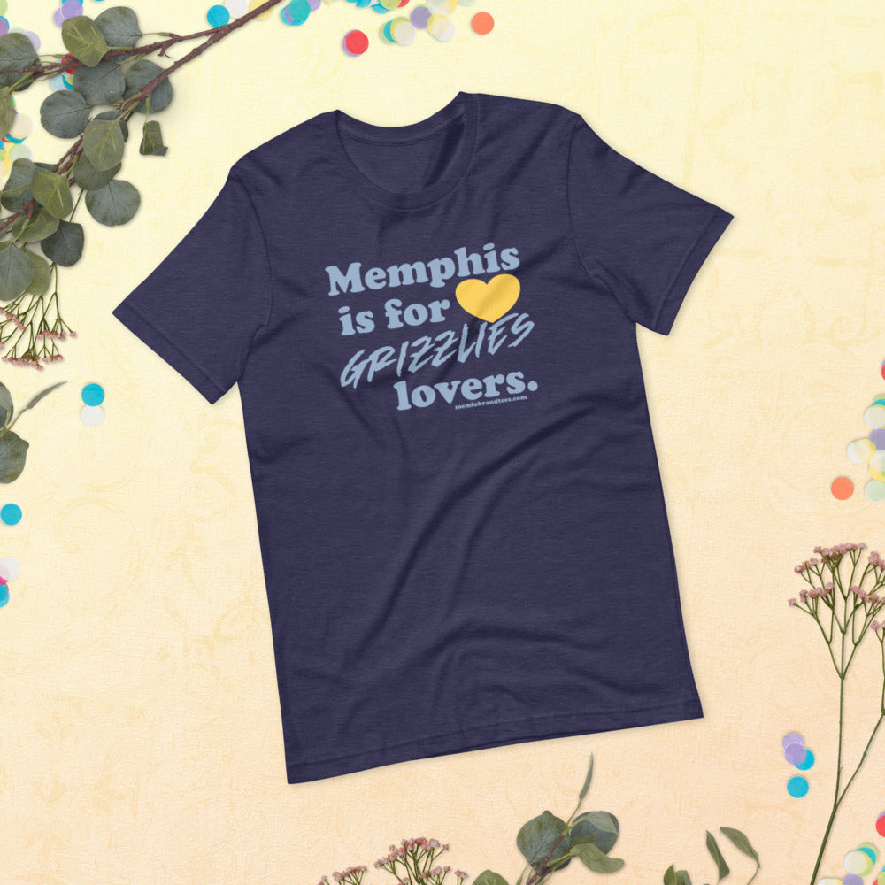Memphis is for Grizzlies lovers. (gold heart) Short-sleeve unisex t-shirt