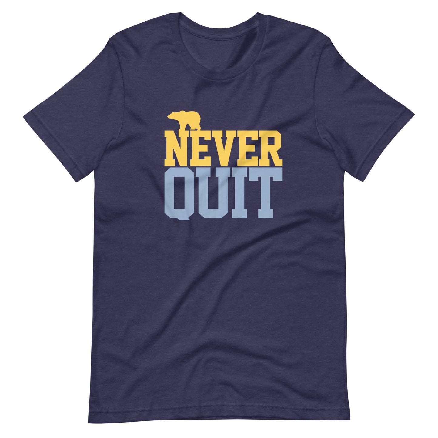 Never Quit Gold & Blue Unisex t-shirt