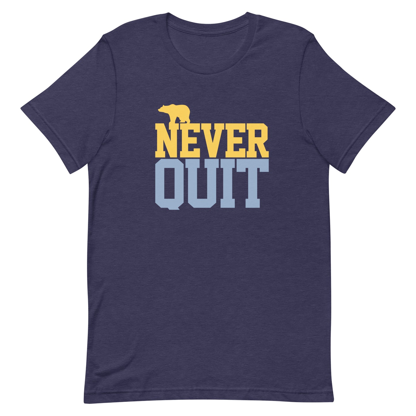 Never Quit Gold & Blue Unisex t-shirt