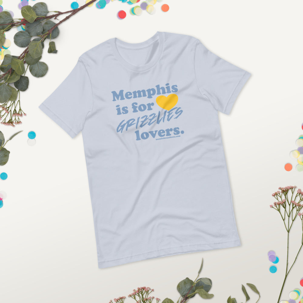 Memphis is for Grizzlies lovers. (gold heart) Short-sleeve unisex t-shirt