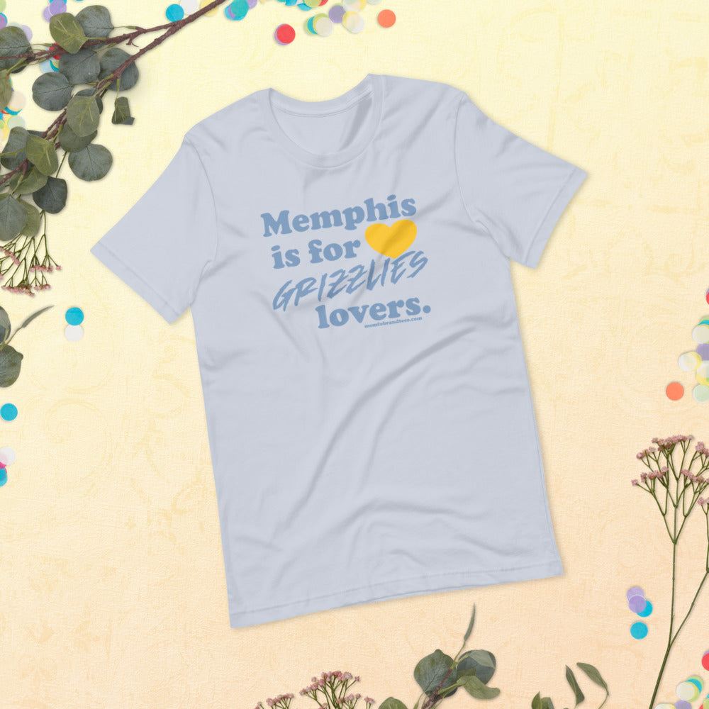 Memphis is for Grizzlies lovers. (gold heart) Short-sleeve unisex t-shirt