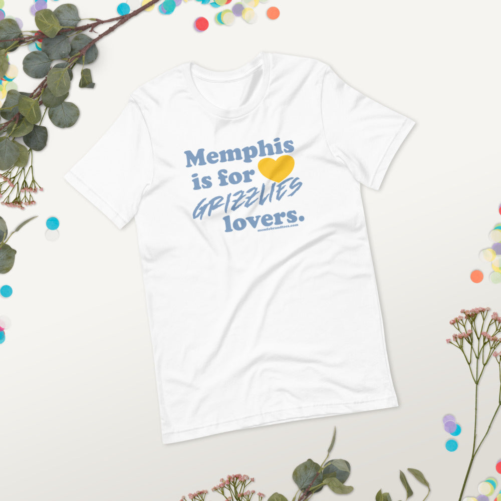 Memphis is for Grizzlies lovers. (gold heart) Short-sleeve unisex t-shirt