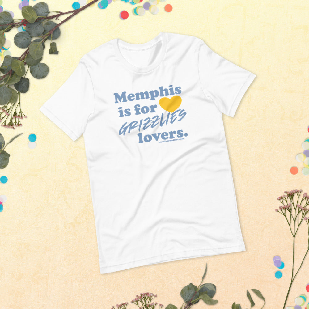 Memphis is for Grizzlies lovers. (gold heart) Short-sleeve unisex t-shirt