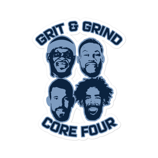 Grit & Grind Memphis Core Four Bubble-free stickers