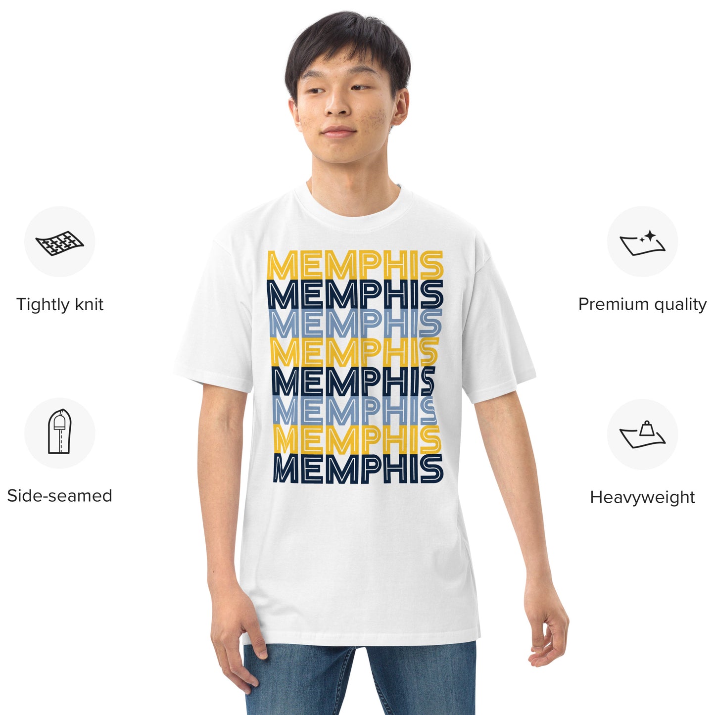 MEMPHIS x8 Men’s premium heavyweight tee