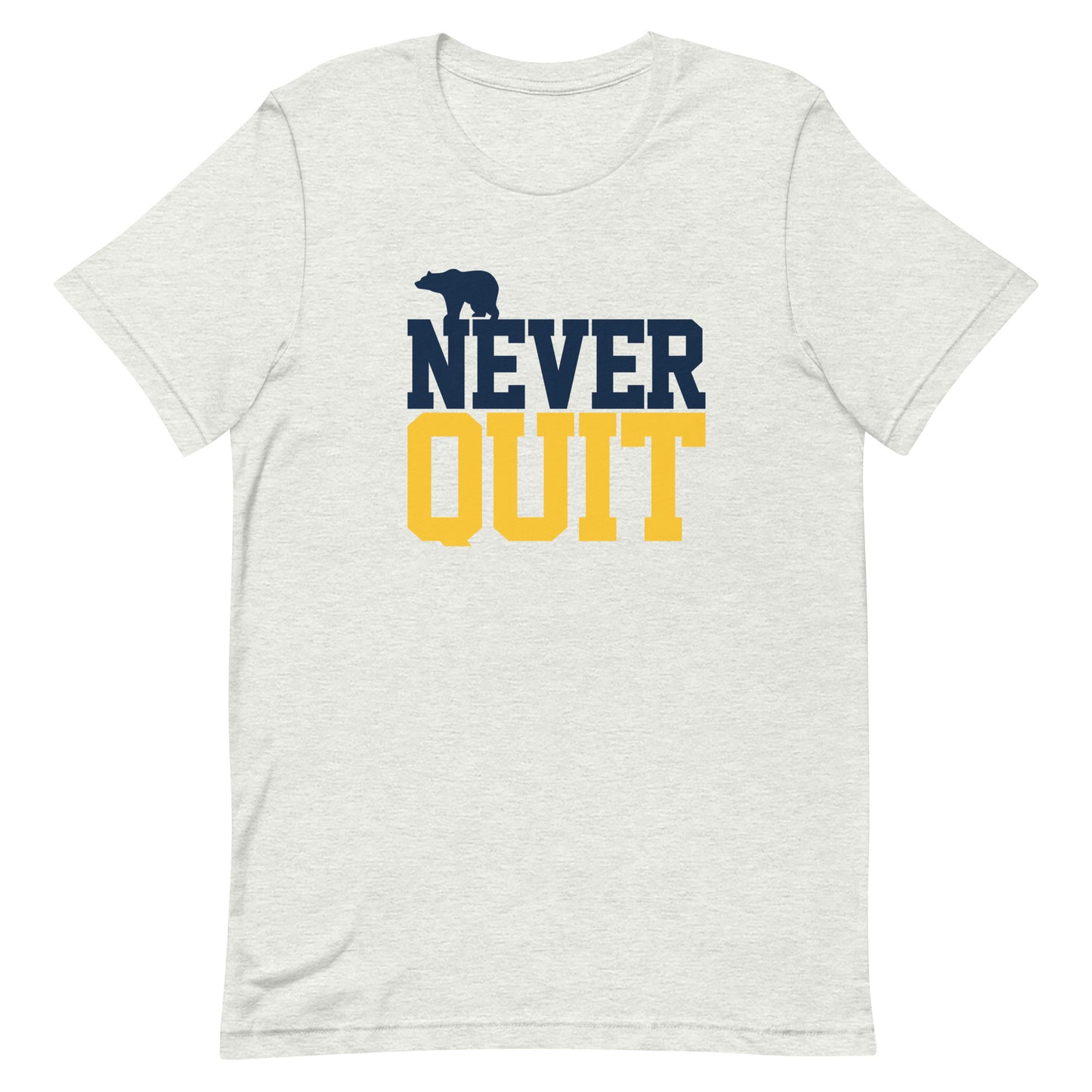 Never Quit Blue & Gold Unisex t-shirt