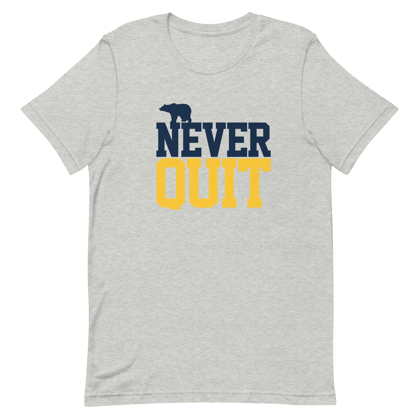 Never Quit Blue & Gold Unisex t-shirt