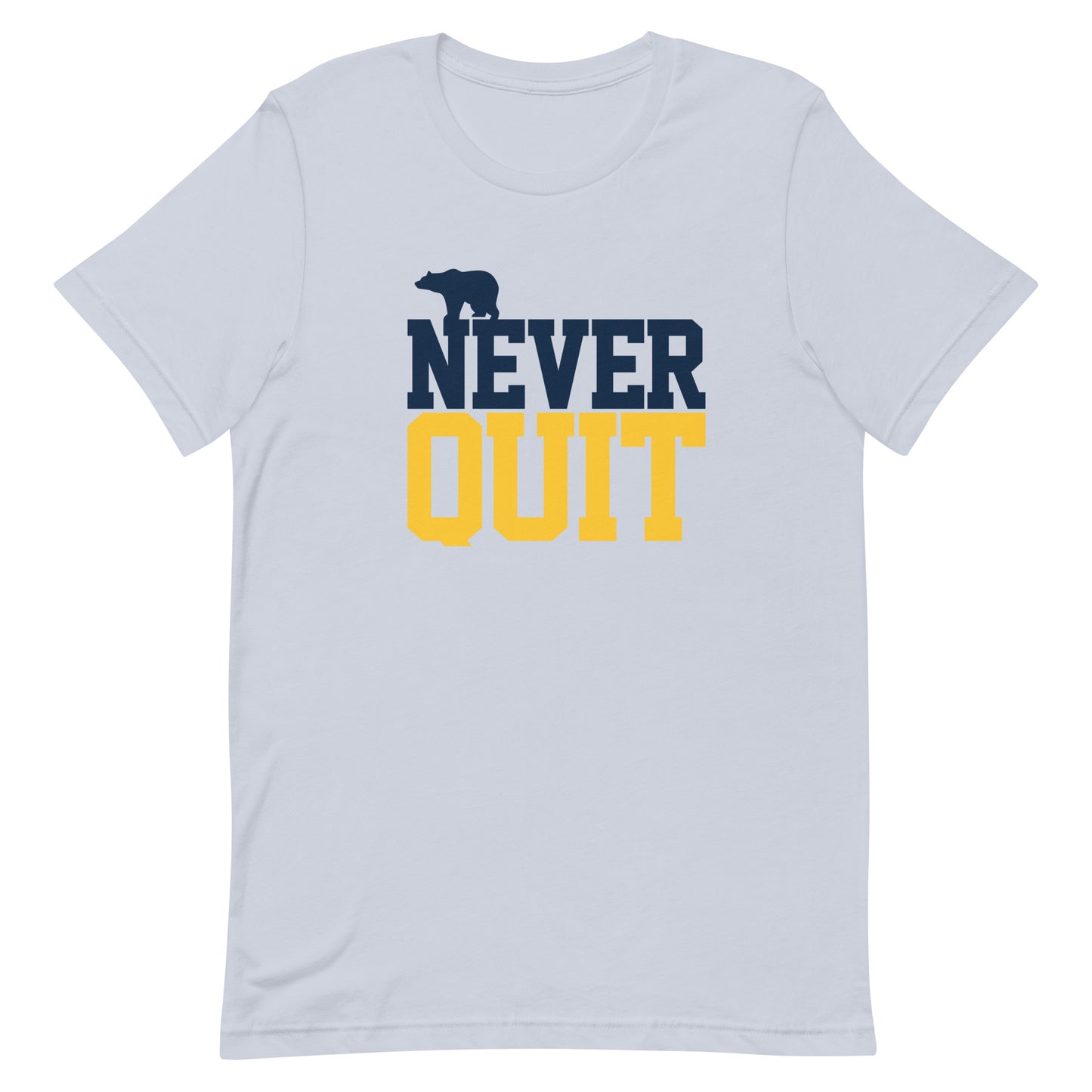 Never Quit Blue & Gold Unisex t-shirt