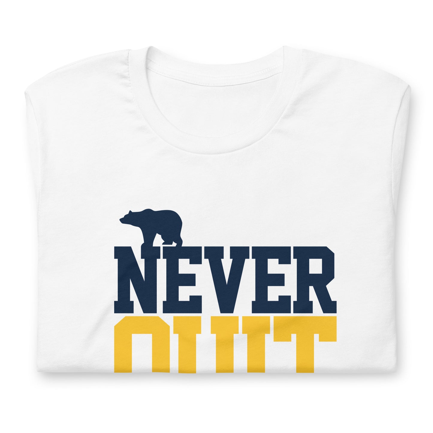 Never Quit Blue & Gold Unisex t-shirt