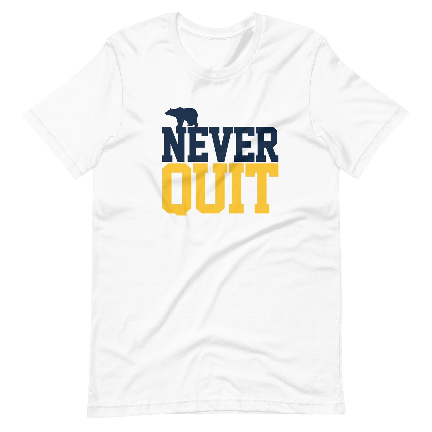 Never Quit Blue & Gold Unisex t-shirt