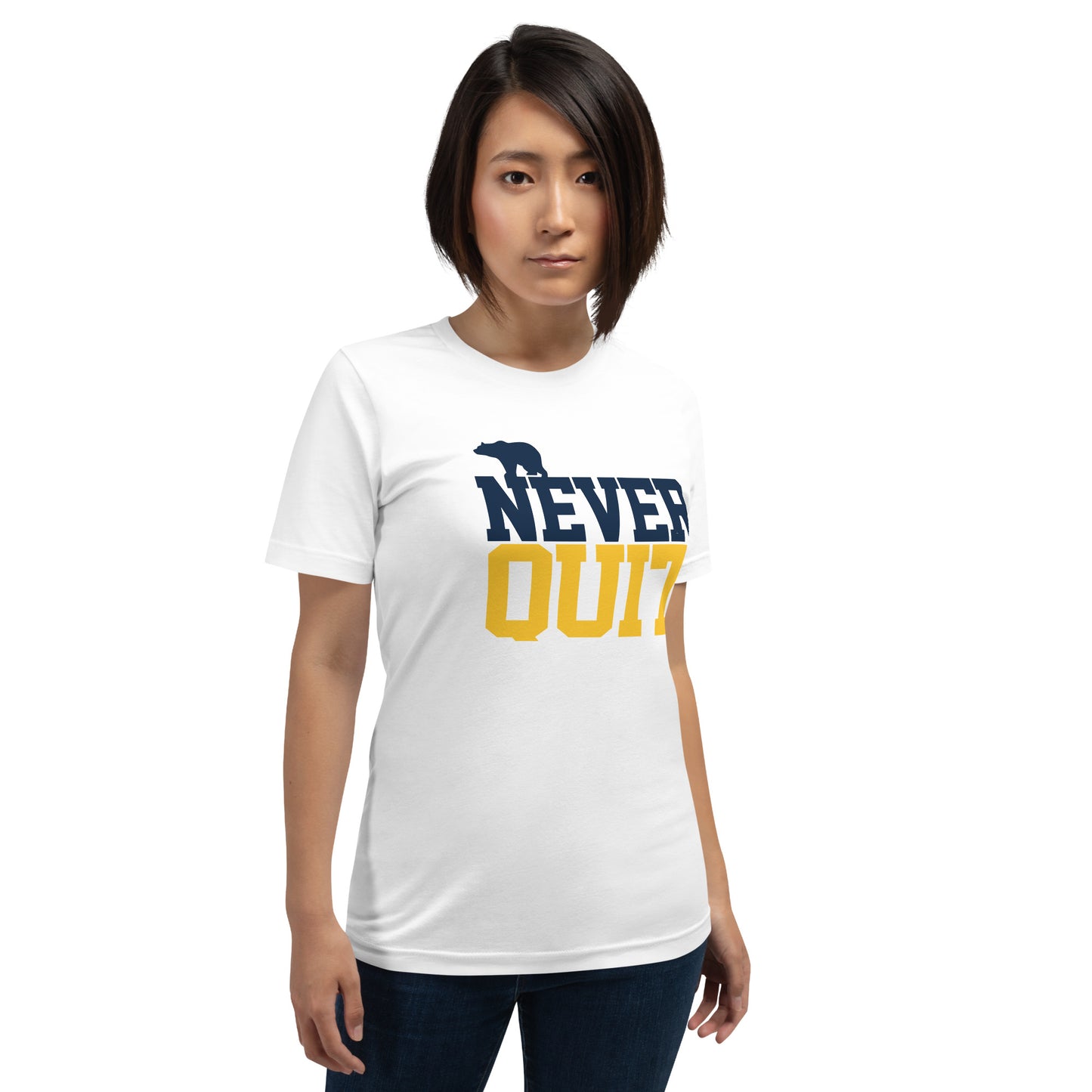 Never Quit Blue & Gold Unisex t-shirt