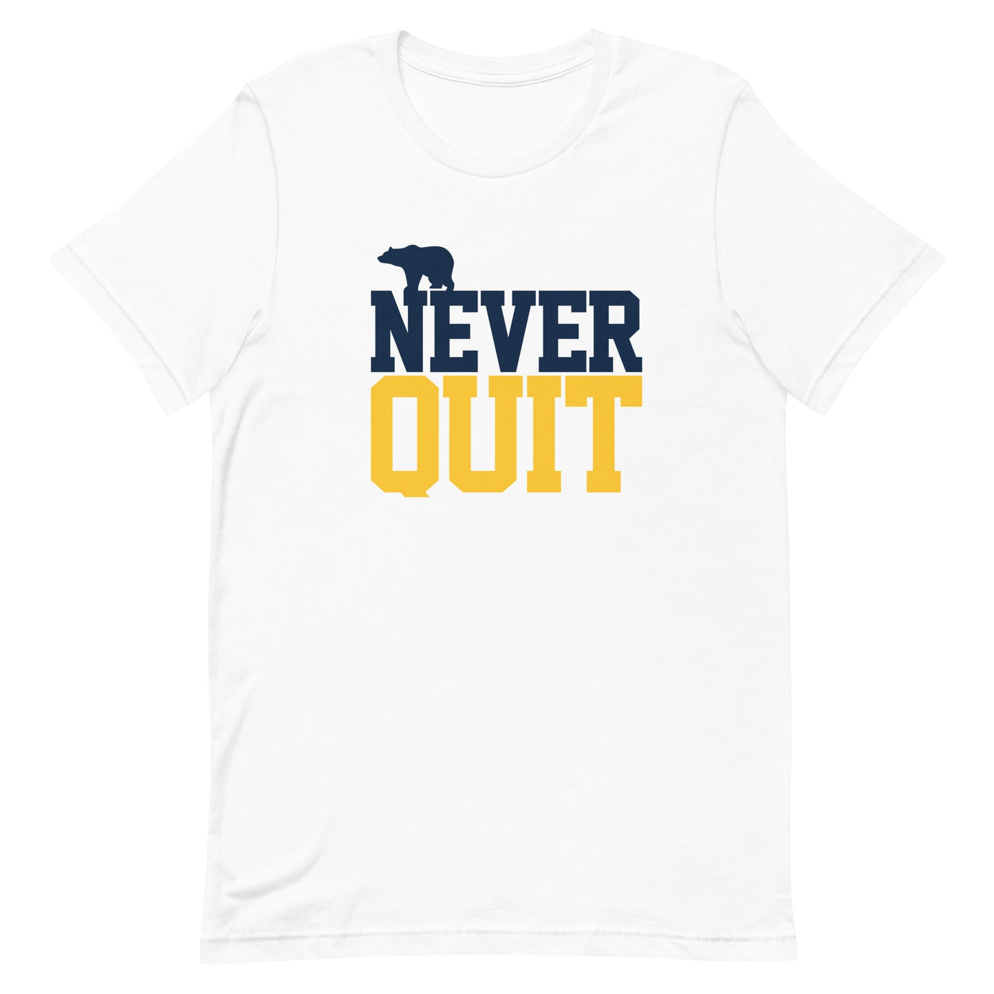 Never Quit Blue & Gold Unisex t-shirt